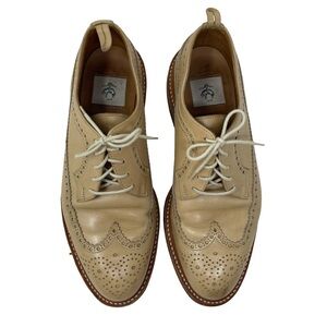 Brooks Brothers Black Fleece Thom Browne Beige Tan Wingtips Lace Up Oxford sz 8